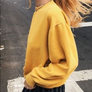 brandy melville yellow mustard erica sweatshirt